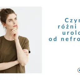 Młoda kobieta zastanawia się, czym różni się urolog od nefrologa. Lekarz od nerek to właśnie nefrolog.