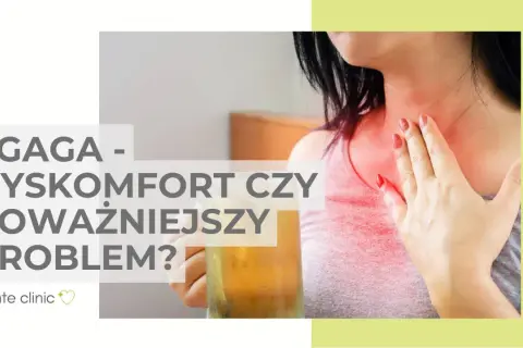 Kobieta z ręką na klatce piersiowej, odczuwająca pieczenie. Czy to zgaga, czy przełyk Barretta objawy?