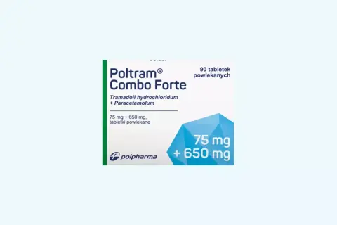 Opakowanie Poltram Combo Forte 75 mg + 650 mg, 90 tabletek. Sprawdź aktualną poltram combo forte 75 mg + 650 mg cenę.
