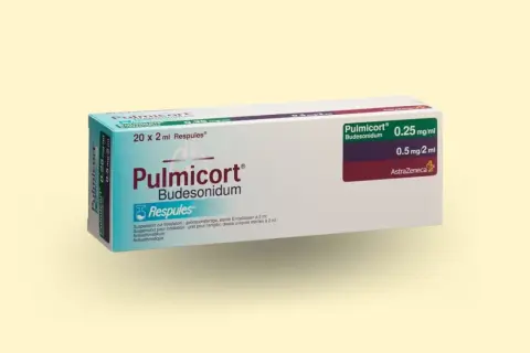 Opakowanie leku Pulmicort z budesonidem, 20 ampułek po 2 ml. Sprawdź aktualną pulmicort cena.