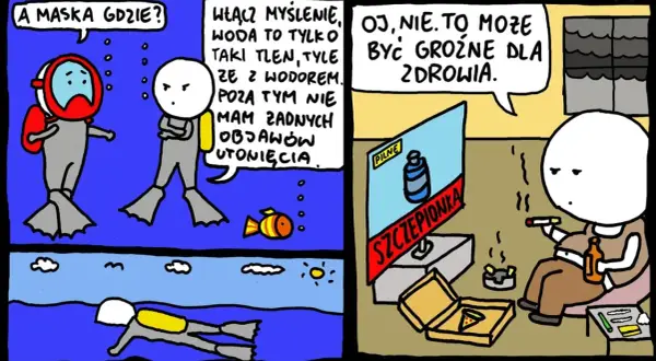 Dywersanci dyskutują o bezpieczeństwie, podczas gdy antyszczepionkowcy ignorują zagrożenia, paląc i pijąc.