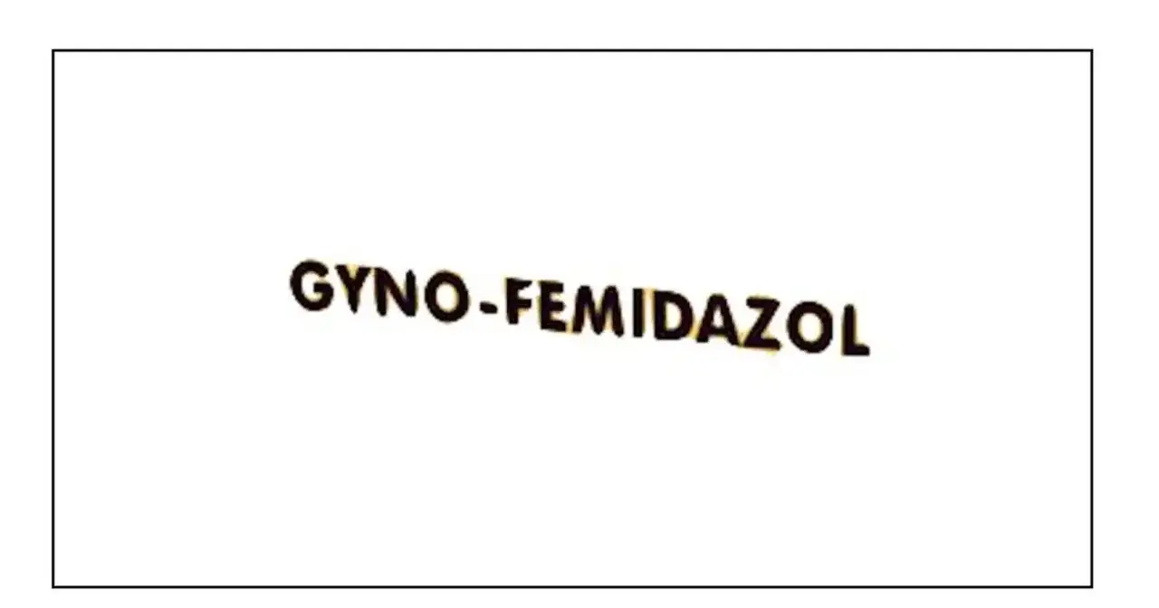 Napis GYNO-FEMIDAZOL na białym tle.
