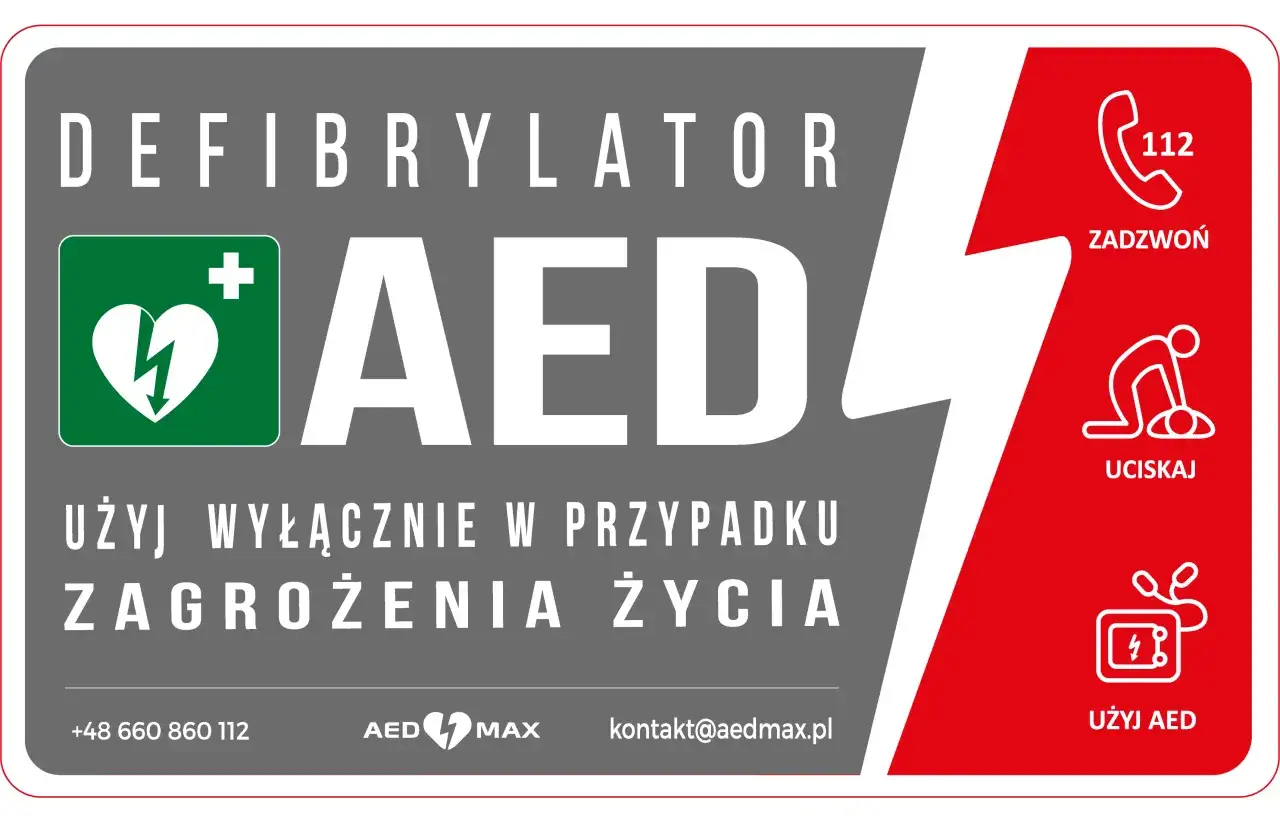 Prawidłowe oznakowanie defibrylatora AED